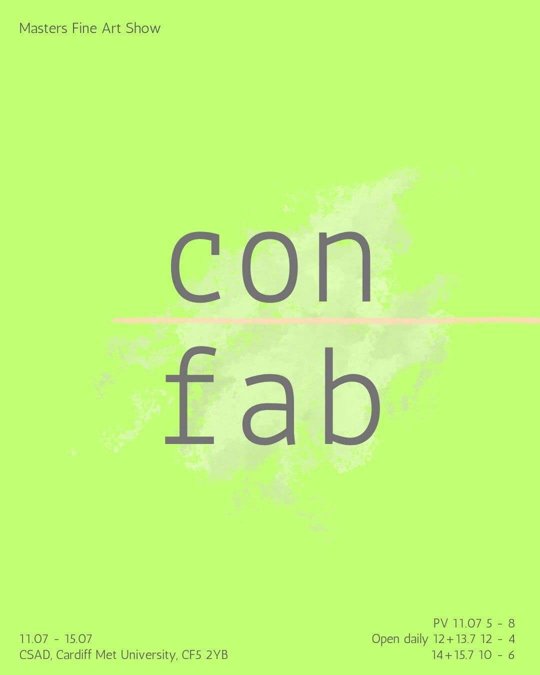 Confab, MFA final exhibition